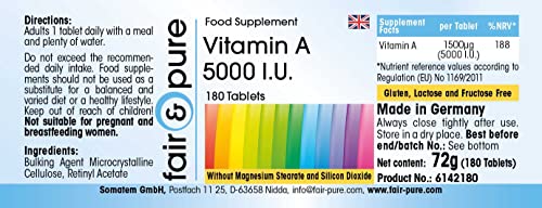 Fair & Pure Vitamin A 5000 IU - 180 Tablets