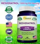 Natural Resveratrol 1000mg Max Strength Antioxidant Capsules