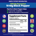 Potent 1000mg Resveratrol Supplement with Black Pepper