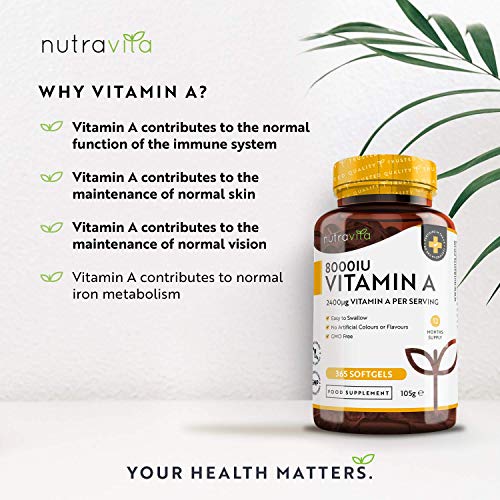Nutravita Vitamin A 8000 IU - 365 Softgels