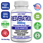 Max Strength Resveratrol 3000mg with Black Pepper