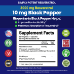Max Strength Resveratrol 3000mg with Black Pepper