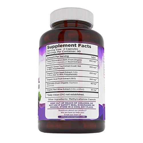 Adora Organics Resveratrol 1600mg - Healthy Aging Support