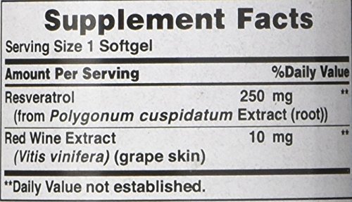 Puritan's Pride 250 mg Resveratrol - 60 Capsules