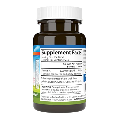 Vitamin A 10,000 IU for Vision Health, 250 Softgels