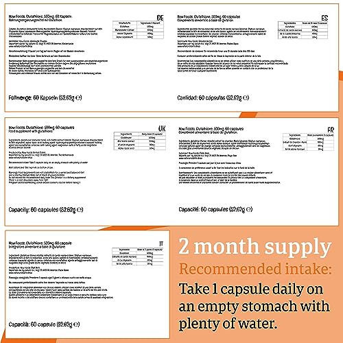 Now Foods Glutathione 500mg Vegan Capsules