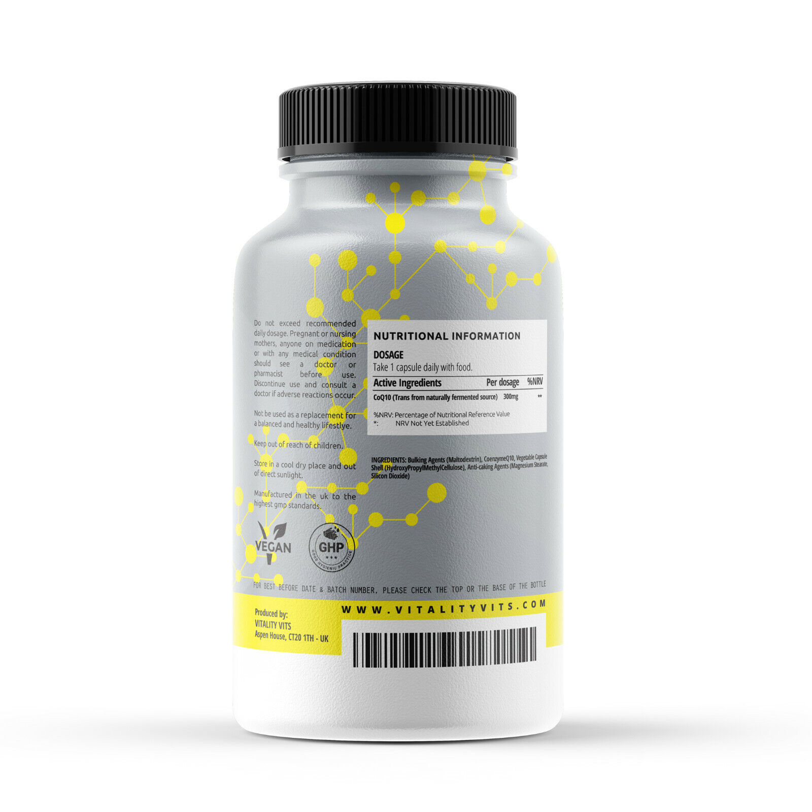 CoQ10 Vegan Capsules 300mg for Heart and Energy