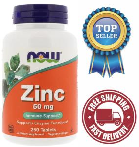Now Foods Zinc Gluconate 50mg, 250 Tablets