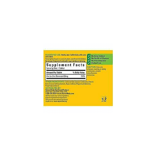 Nature Made Zinc for Immune Support, 100 Tablets