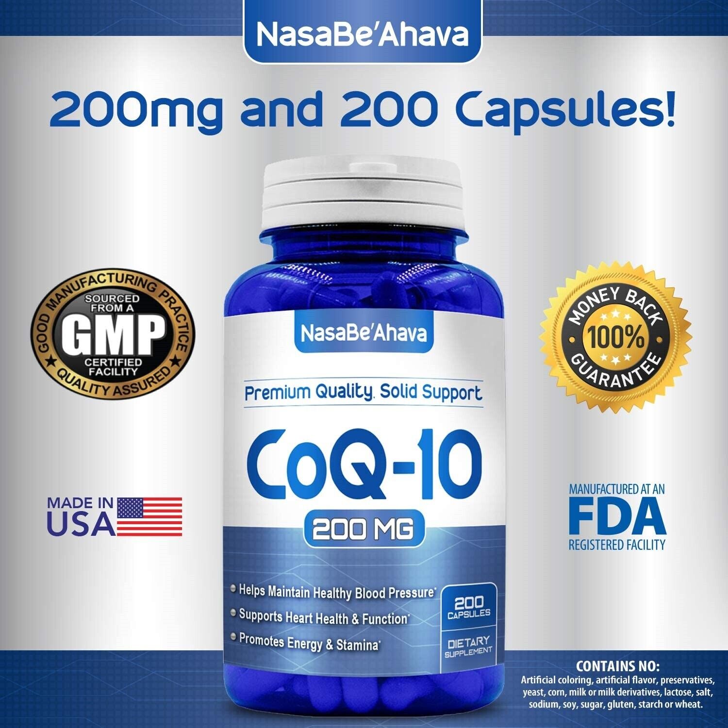 Beahava Pure CoQ10 200mg - 200 Capsules