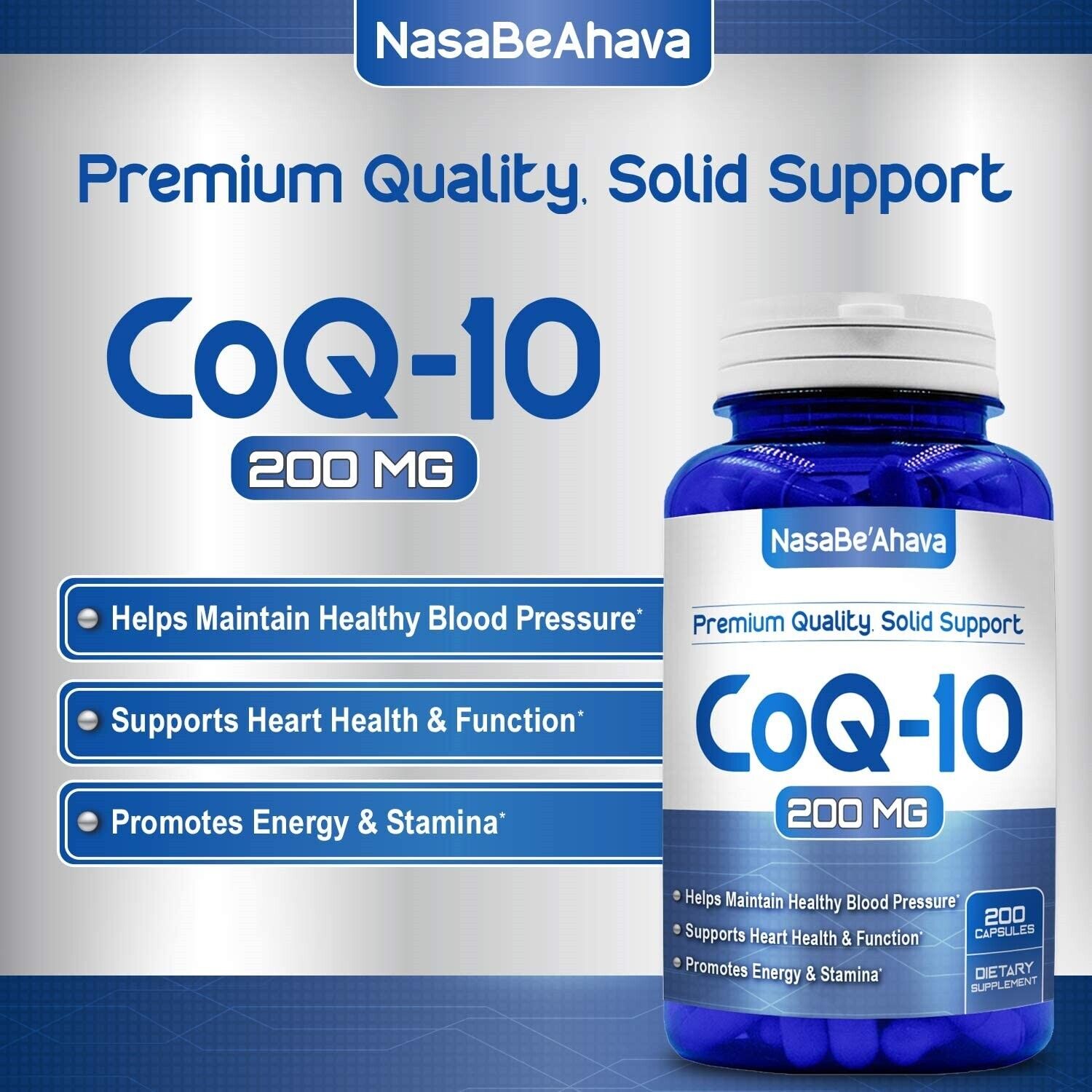Beahava Pure CoQ10 200mg - 200 Capsules