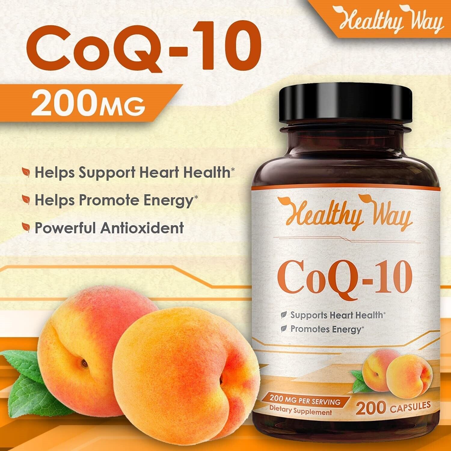 Healthy Way CoQ10 Heart Health Support, 200mg