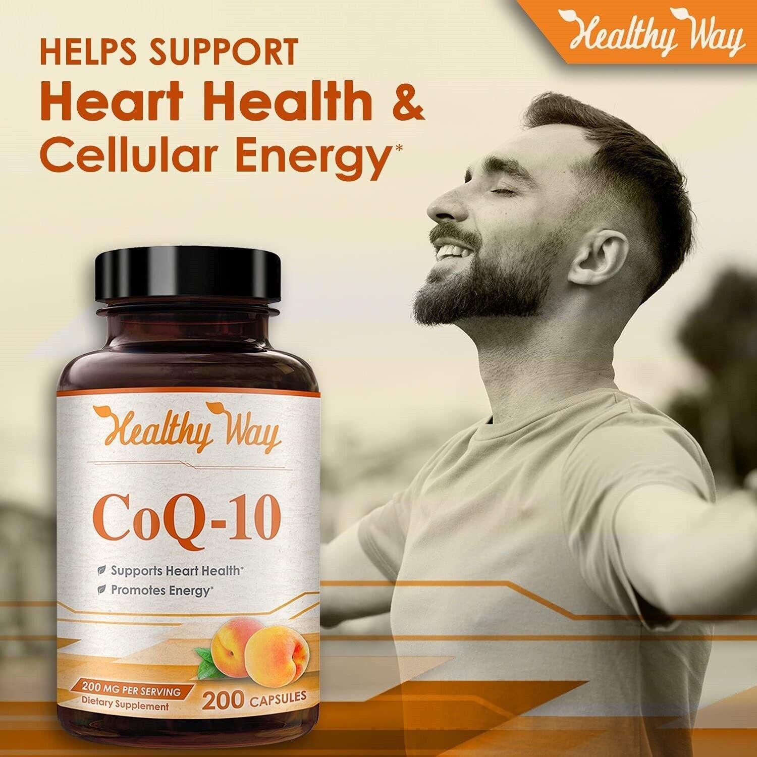 Healthy Way CoQ10 Heart Health Support, 200mg