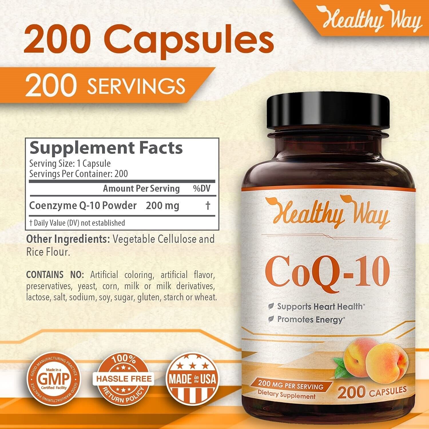 Healthy Way CoQ10 Heart Health Support, 200mg