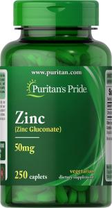 Zinc 50 mg 250 Caplets by Puritan's Pride