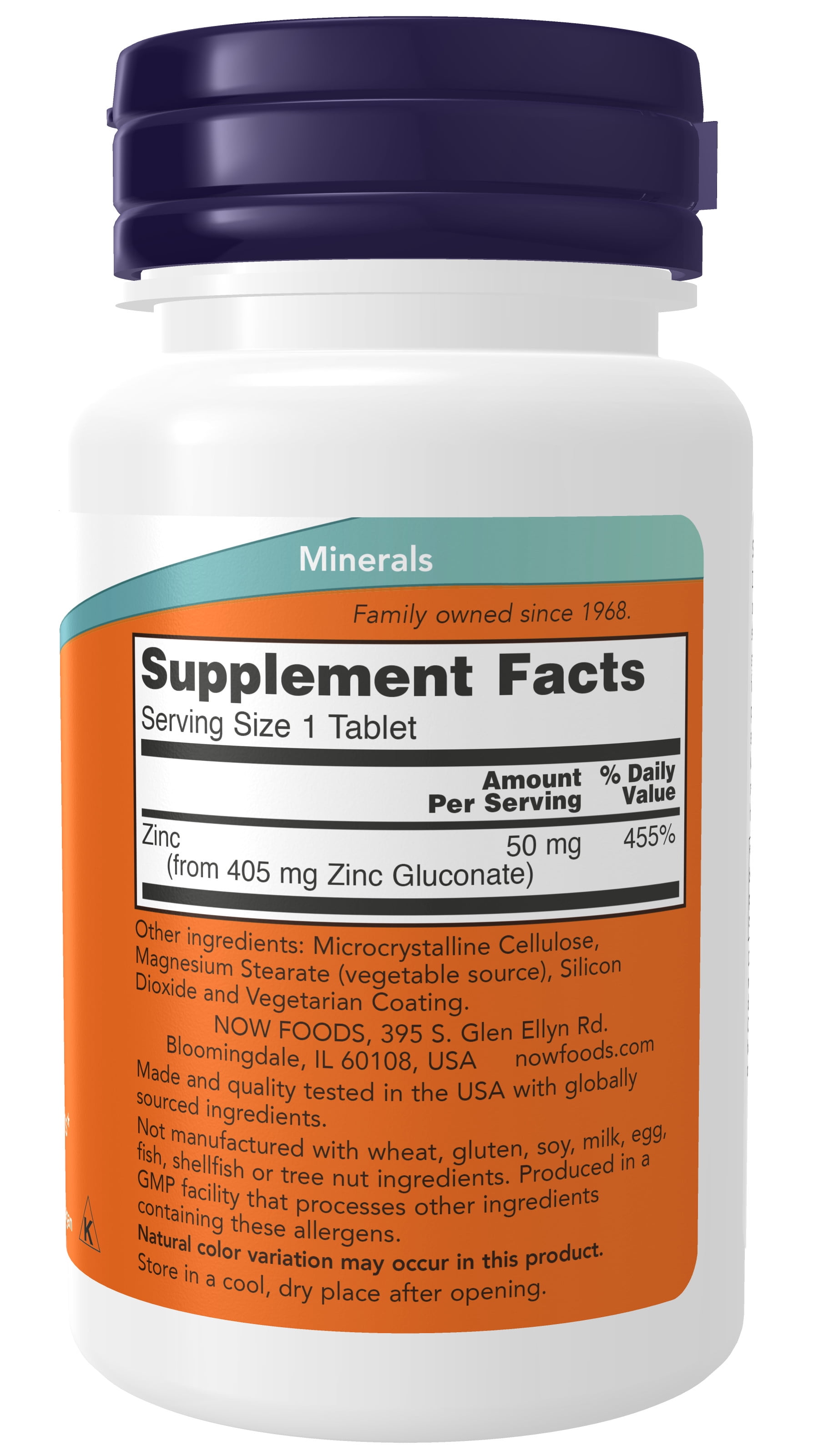 Now Zinc Gluconate 50mg - 100 Tablets