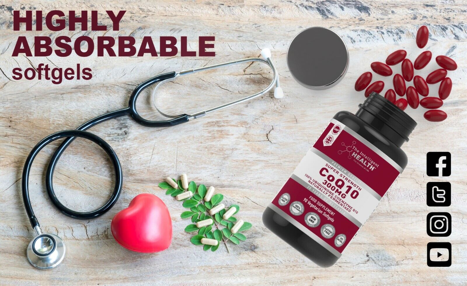 High Absorption CoQ10 300mg - 90 Softgels