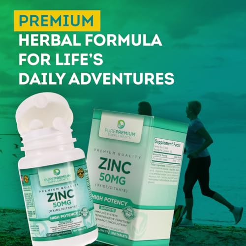 PurePremium 50mg Zinc for Immune Support - 100 Tablets