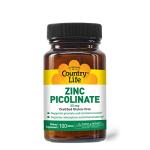 Country Life Zinc Picolinate 25mg, 100 Vegan Capsules