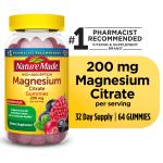 Nature Made Magnesium Citrate Gummies, 200 mg, 64 Count