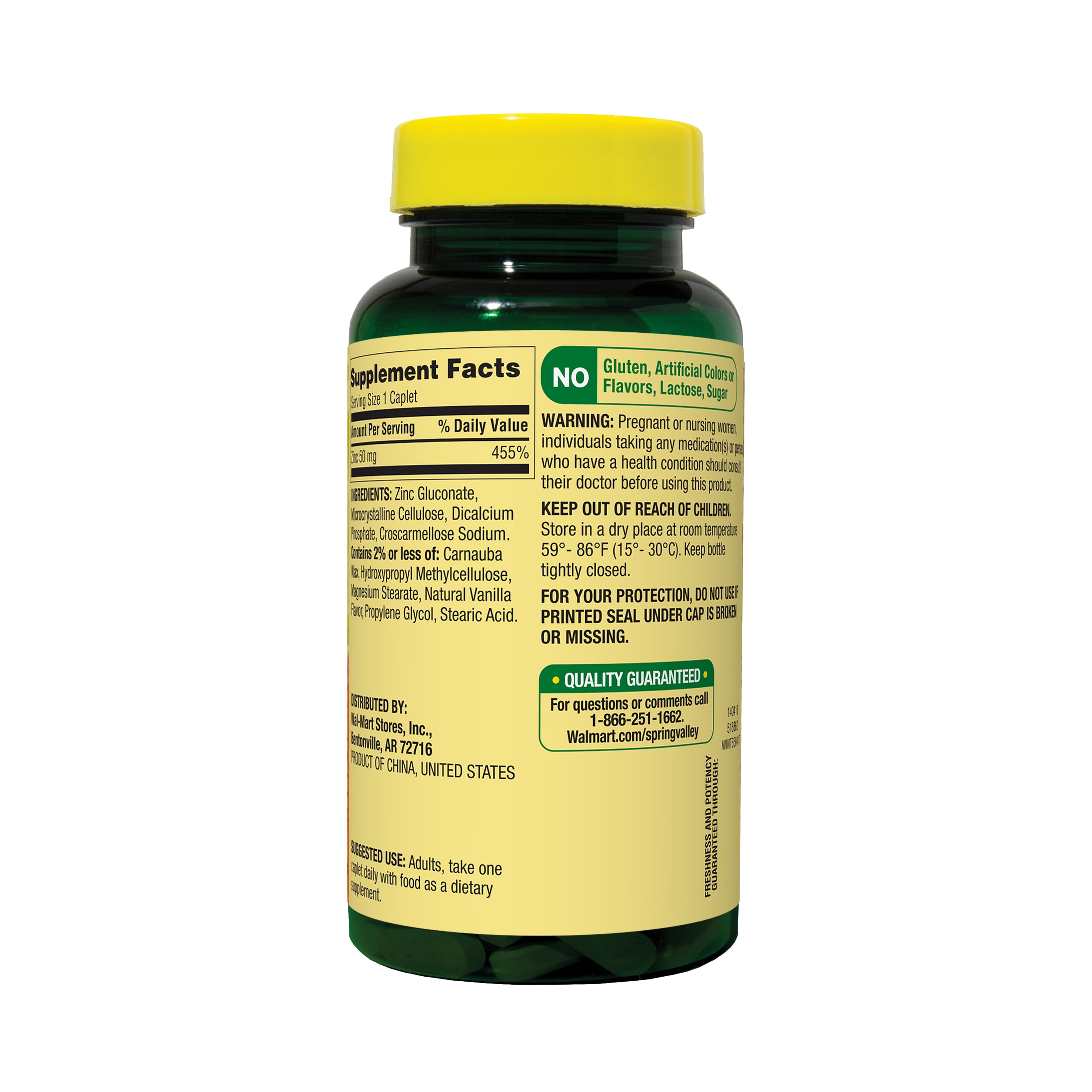 Spring Valley Zinc Immune Support Caplets 50 mg