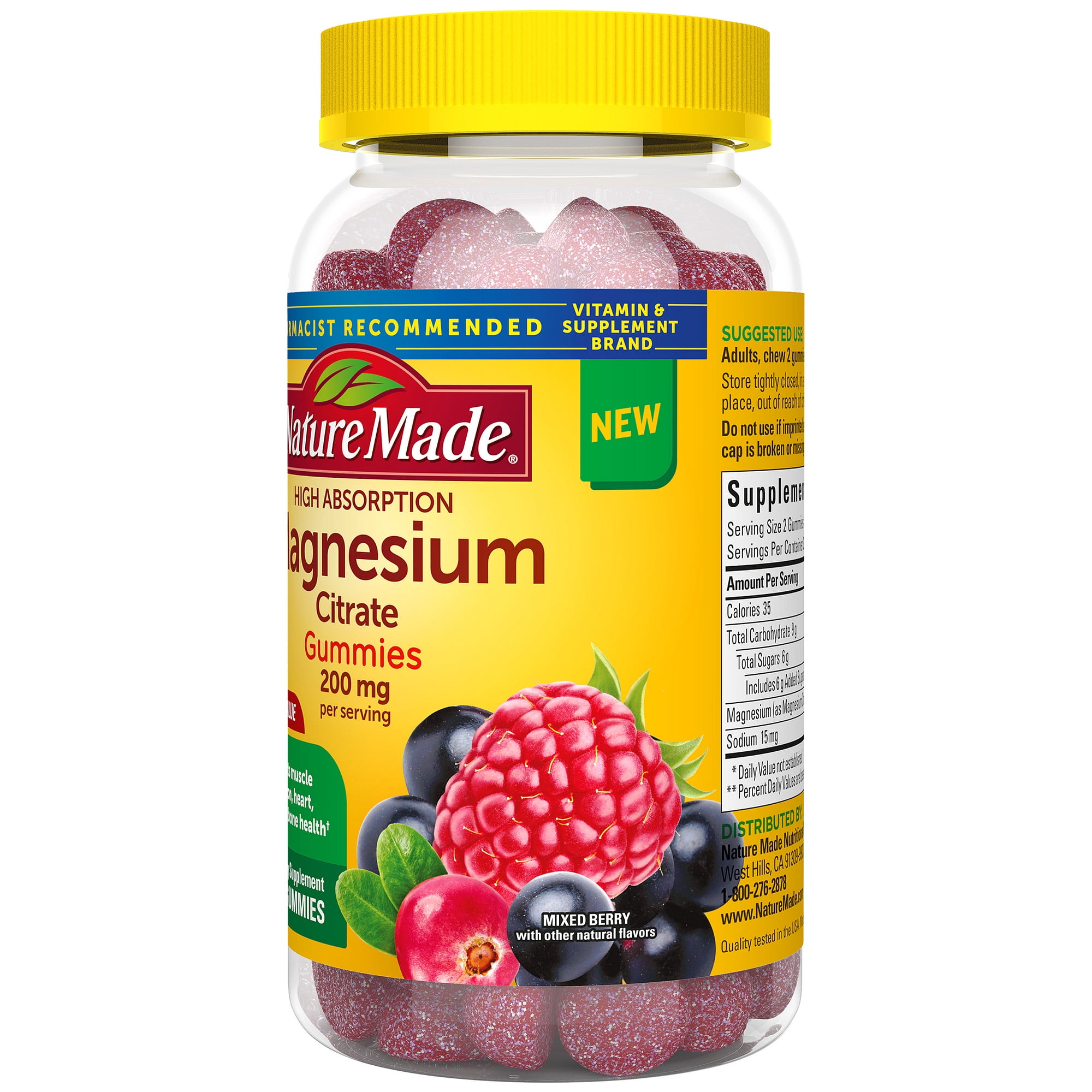 Nature Made Magnesium Citrate Gummies, 200 mg, 64 Count
