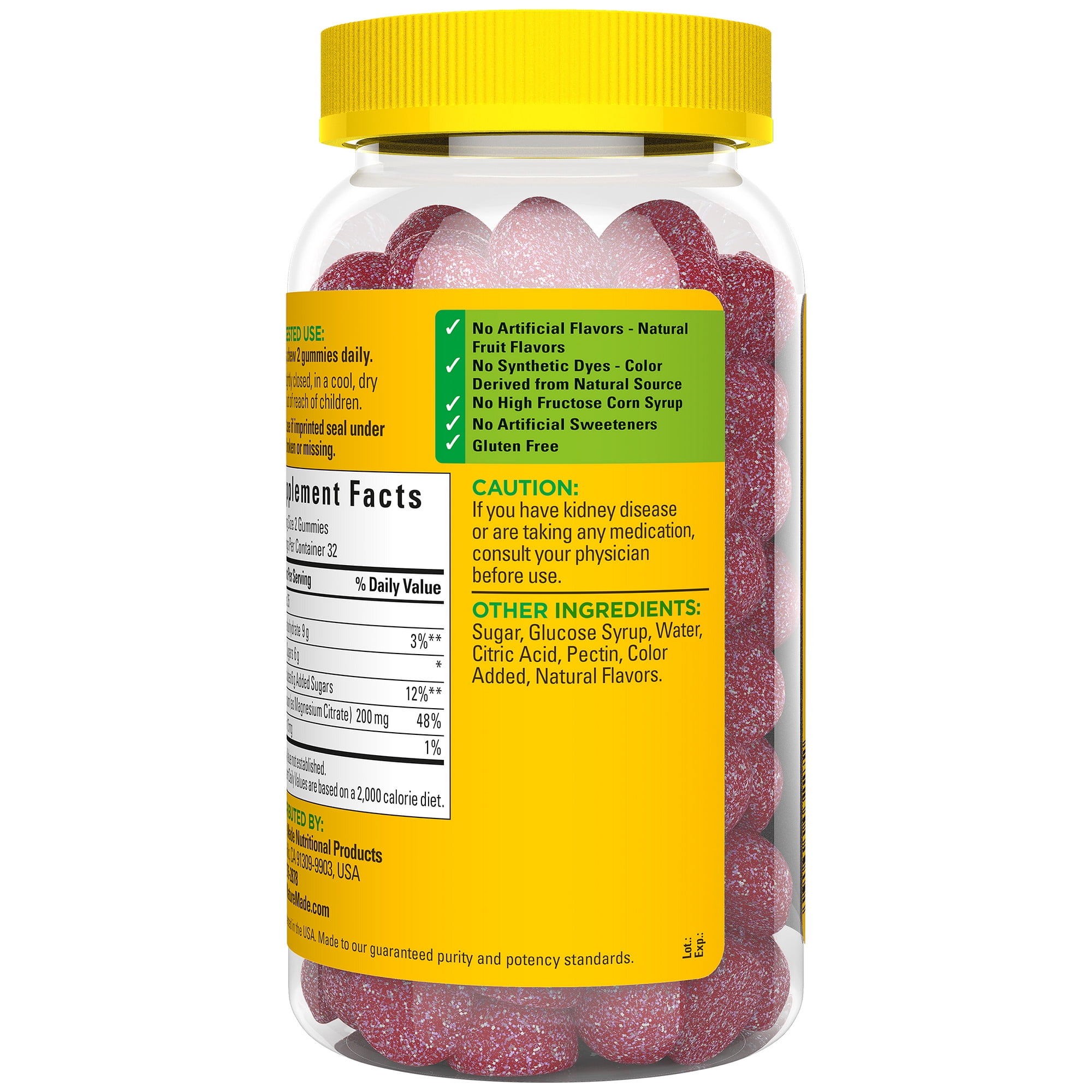 Nature Made Magnesium Citrate Gummies, 200 mg, 64 Count