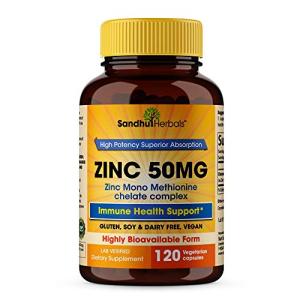 50mg Zinc Supplement for Immune Support - 120 Capsules