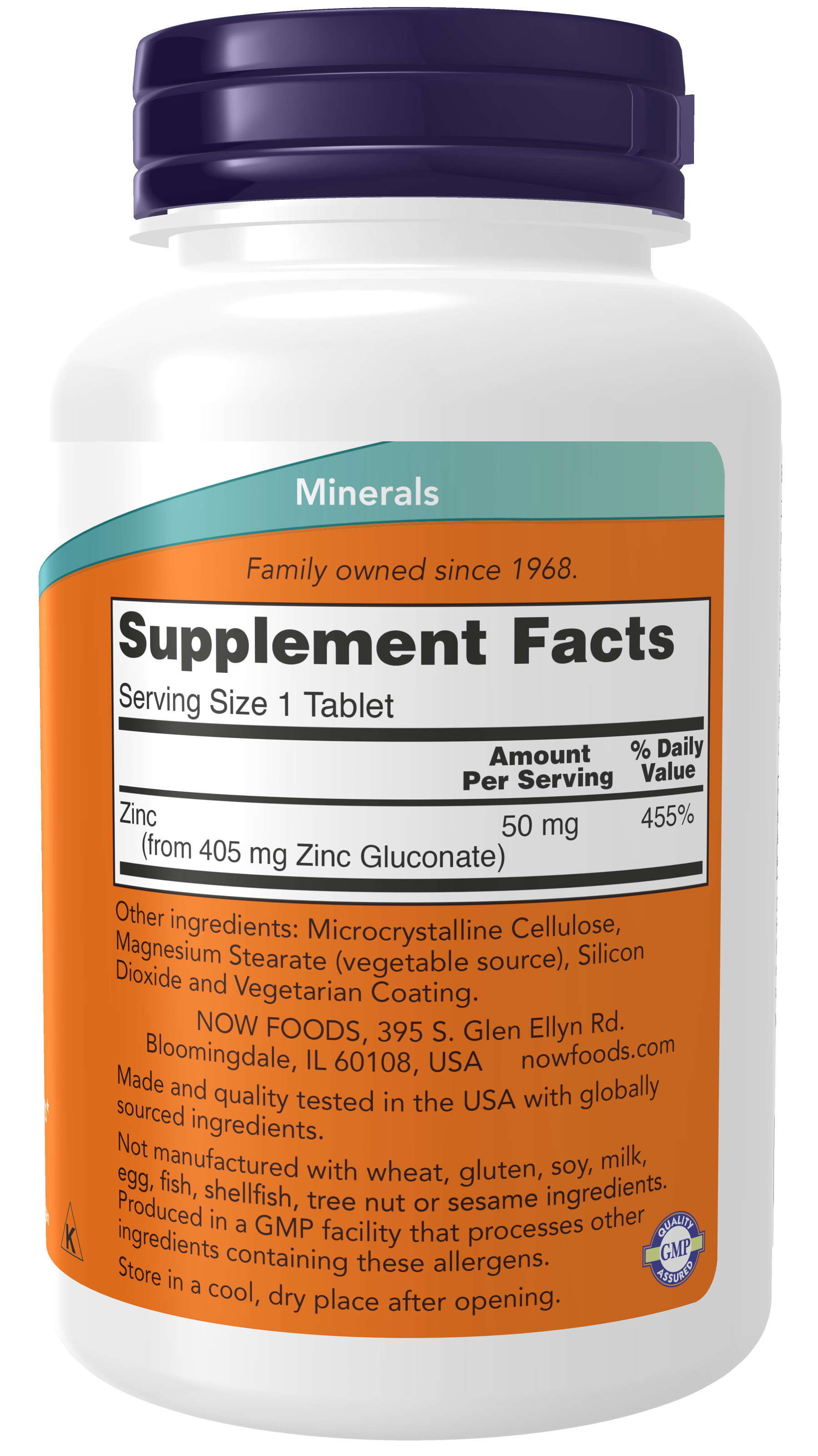 NOW Zinc Gluconate 50 mg for Immune Support