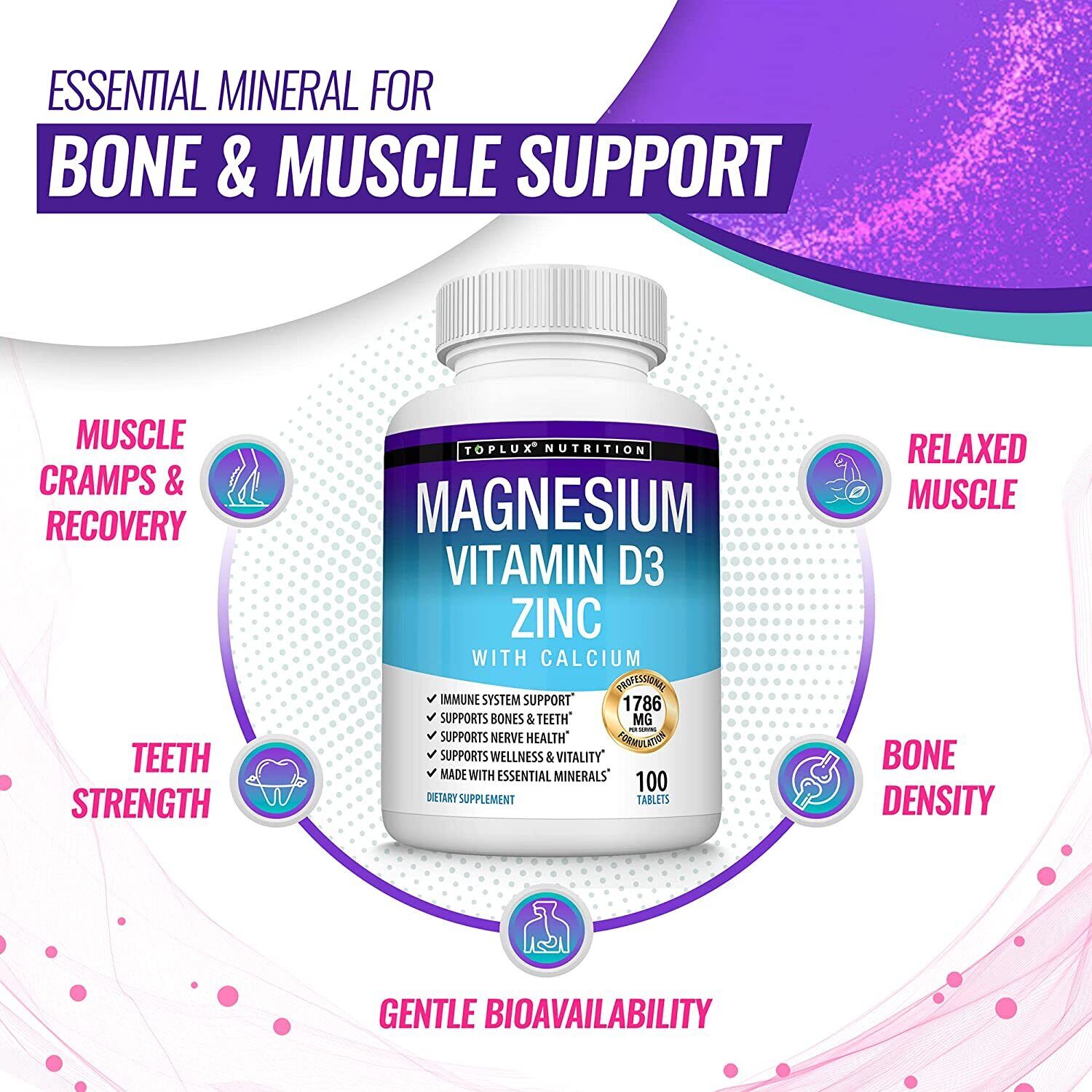 Magnesium Zinc D3 Calcium Complex - 100 Tablets