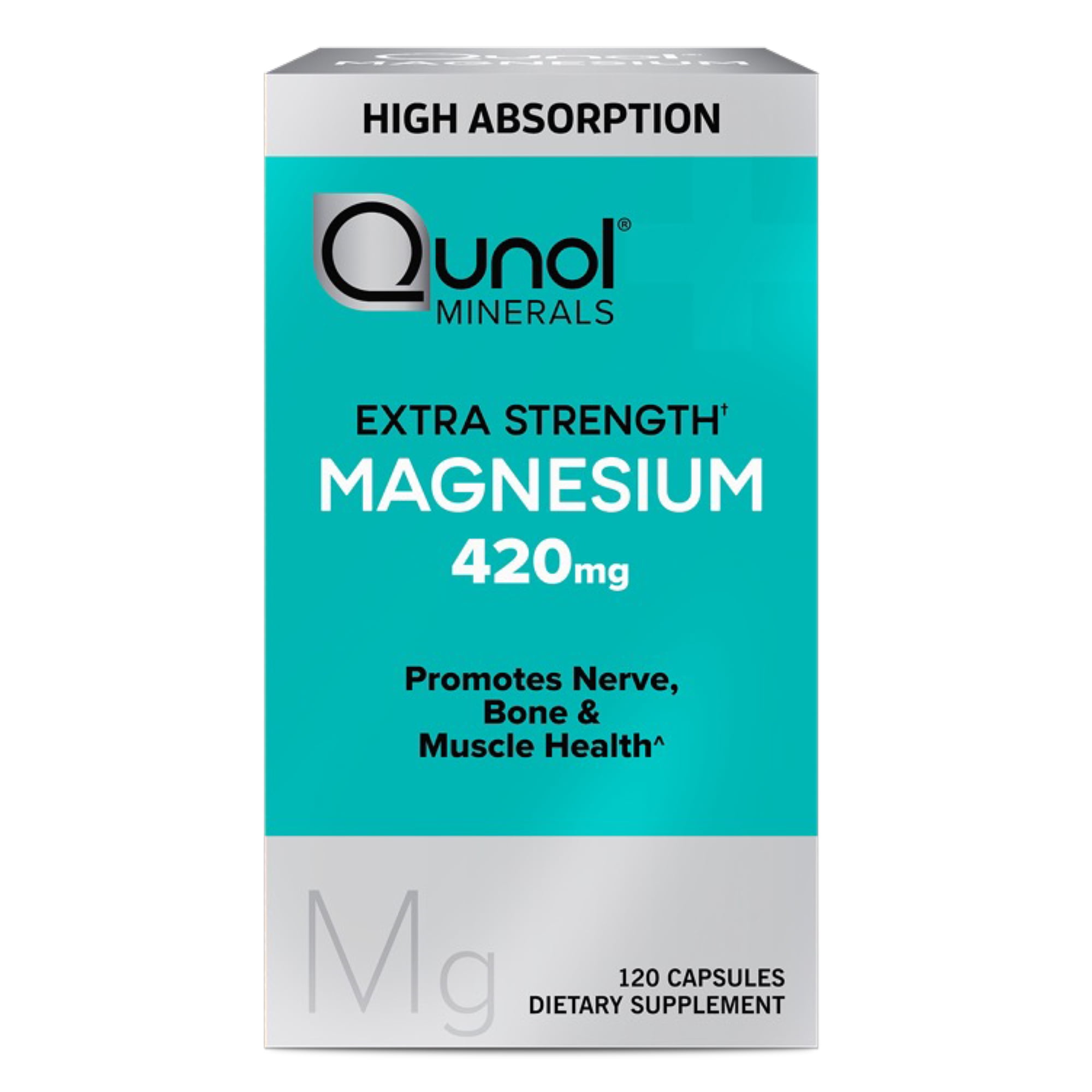Qunol Magnesium Glycinate Capsules 420mg, 120 Count
