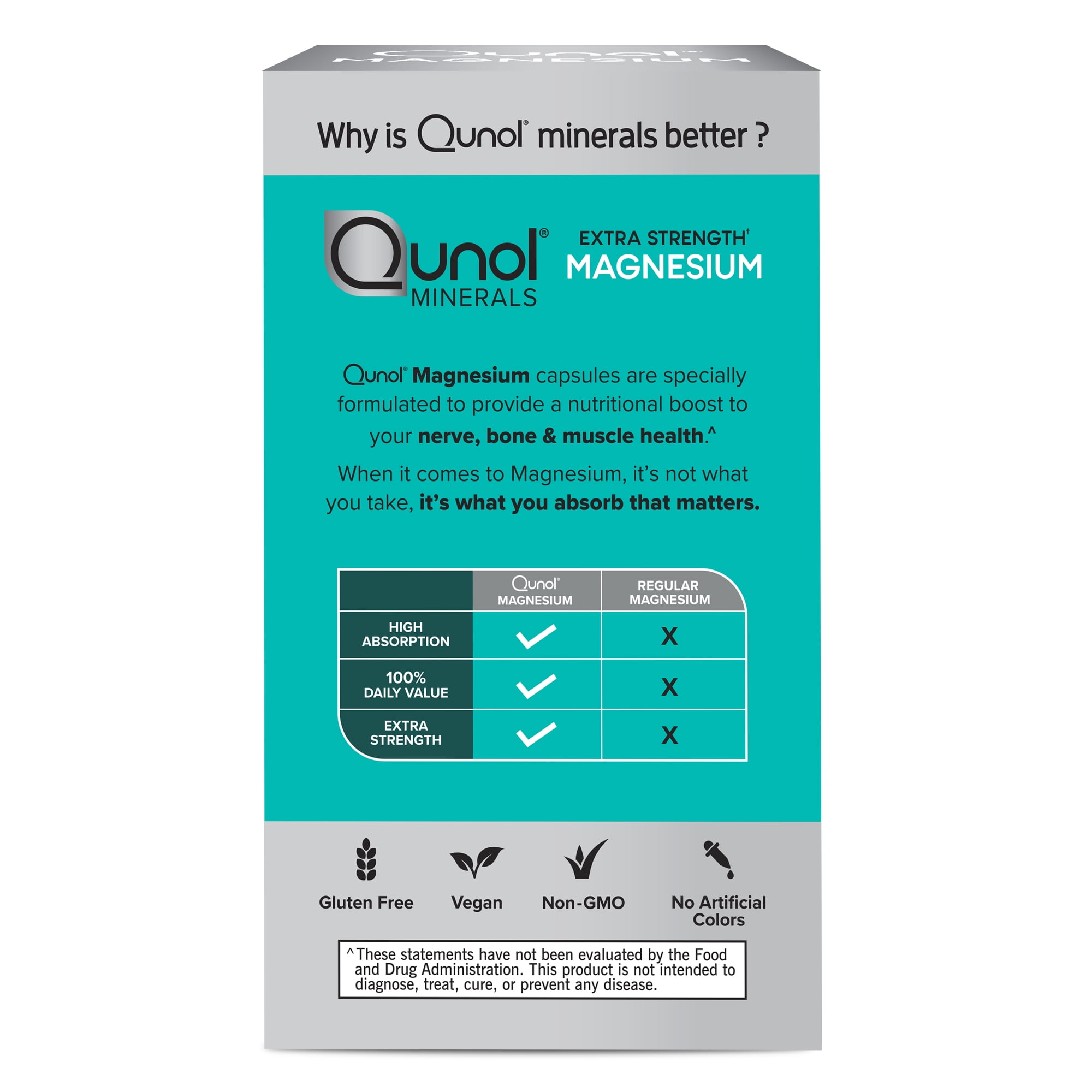 Qunol Magnesium Glycinate Capsules 420mg, 120 Count