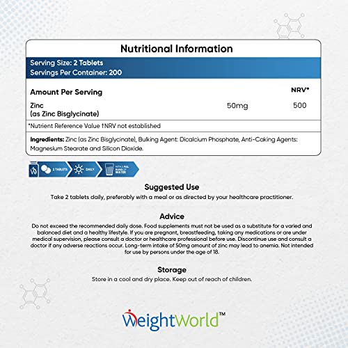 Zinc Bisglycinate 50mg Tablets for Immunity Support