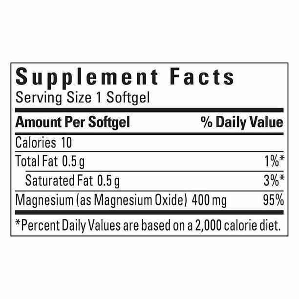 Nature Made Extra Strength Magnesium 400 mg Softgels