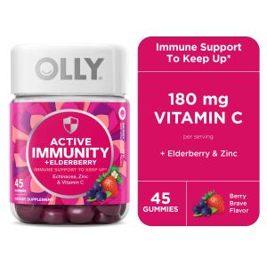 Berry Flavor Immunity Gummies with Elderberry, 45 Count