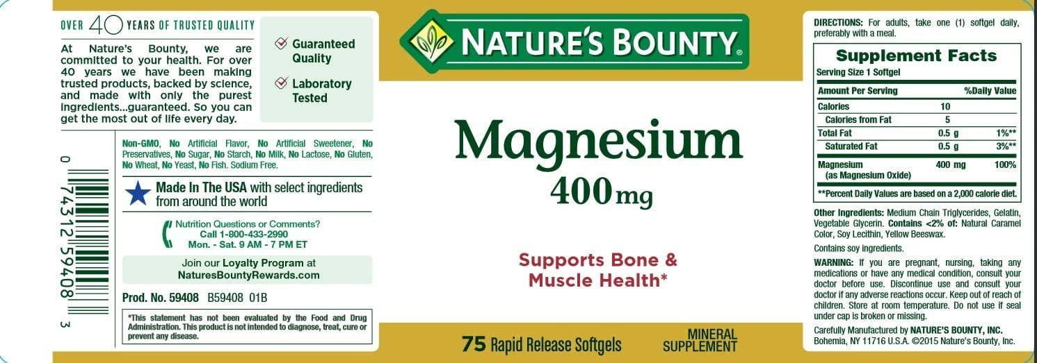 Magnesium 400mg for Bone and Muscle Health