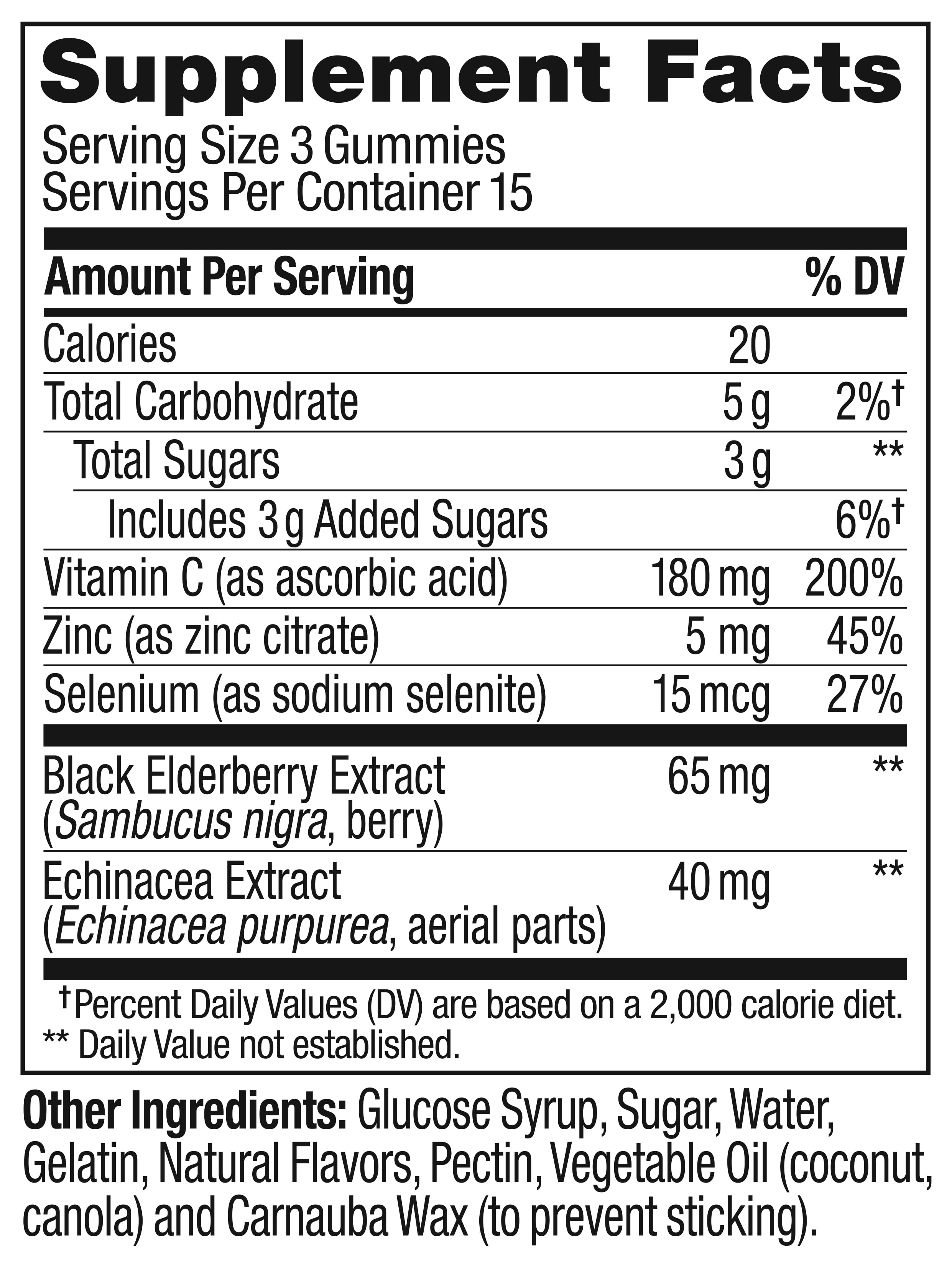Berry Flavor Immunity Gummies with Elderberry, 45 Count