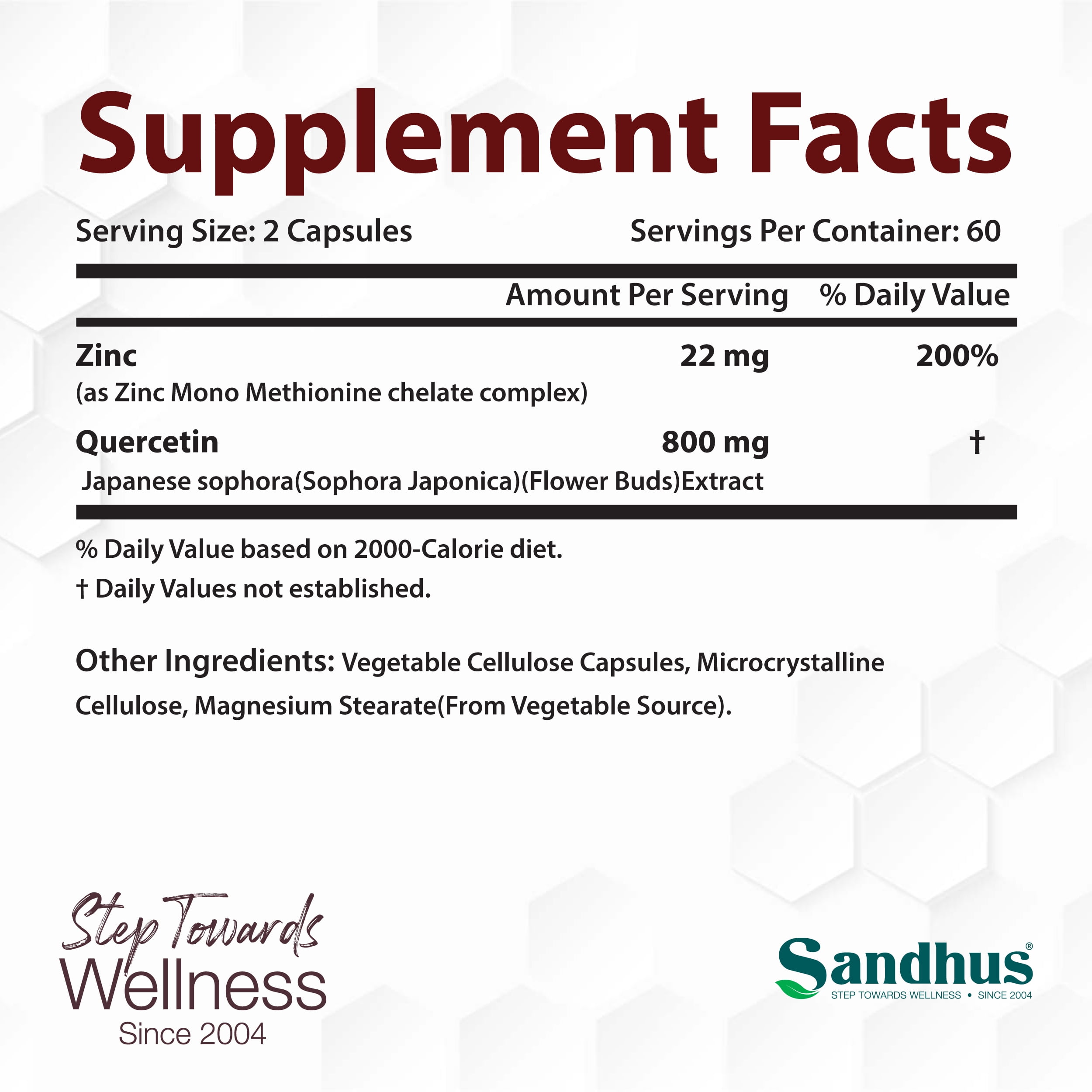 Zinc & Quercetin for Allergy Relief and Immunity