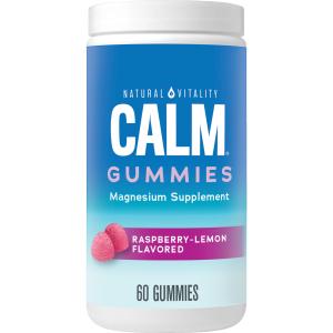Natural Vitality CALM Magnesium Gummies, Raspberry-Lemon