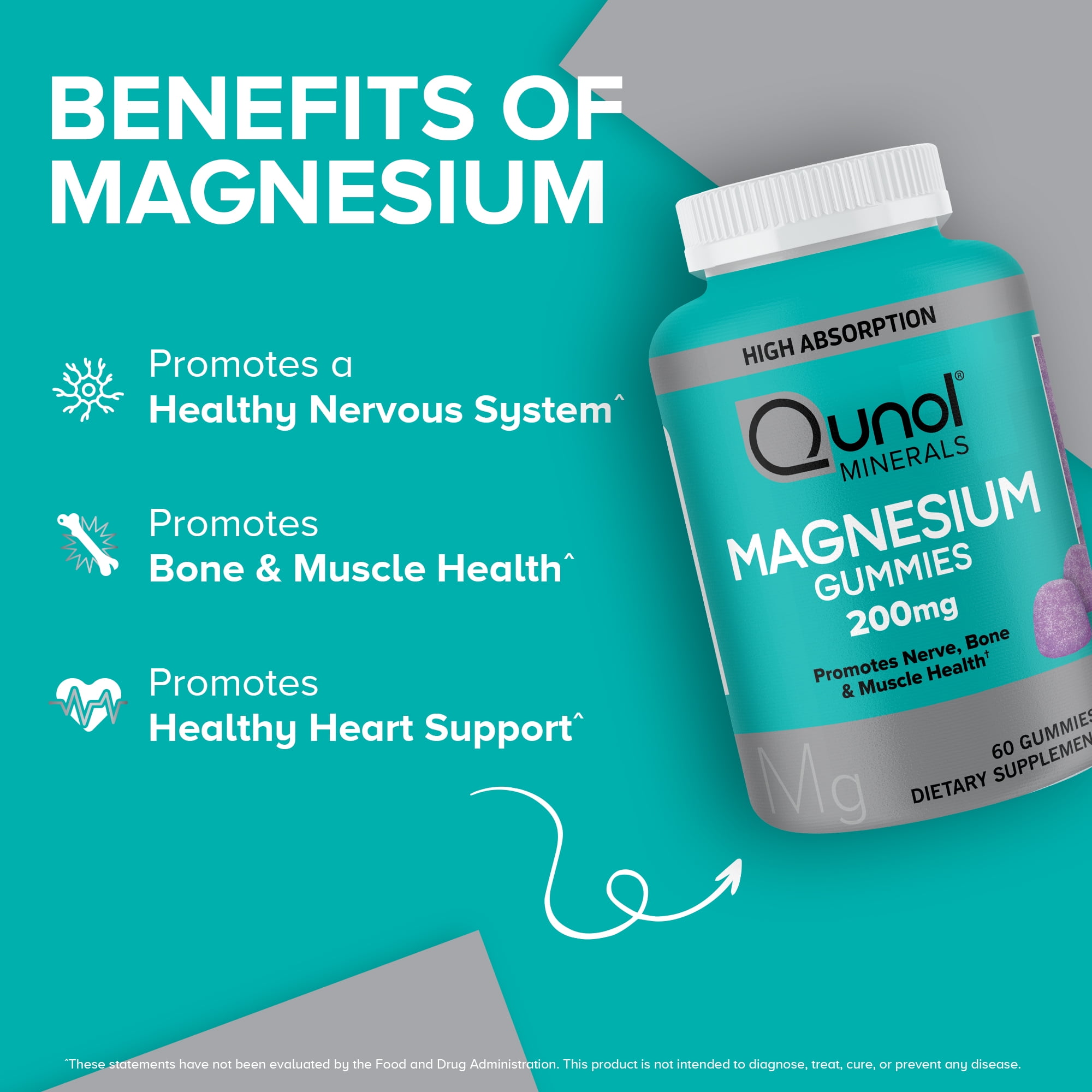 Qunol Magnesium Citrate Gummies for Bone and Muscle Health