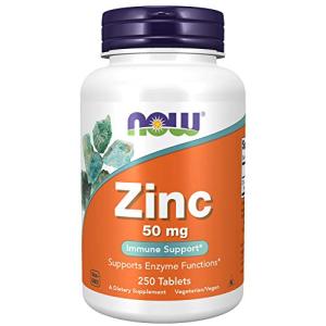 NOW Supplements Zinc 50 mg, 250 Tablets