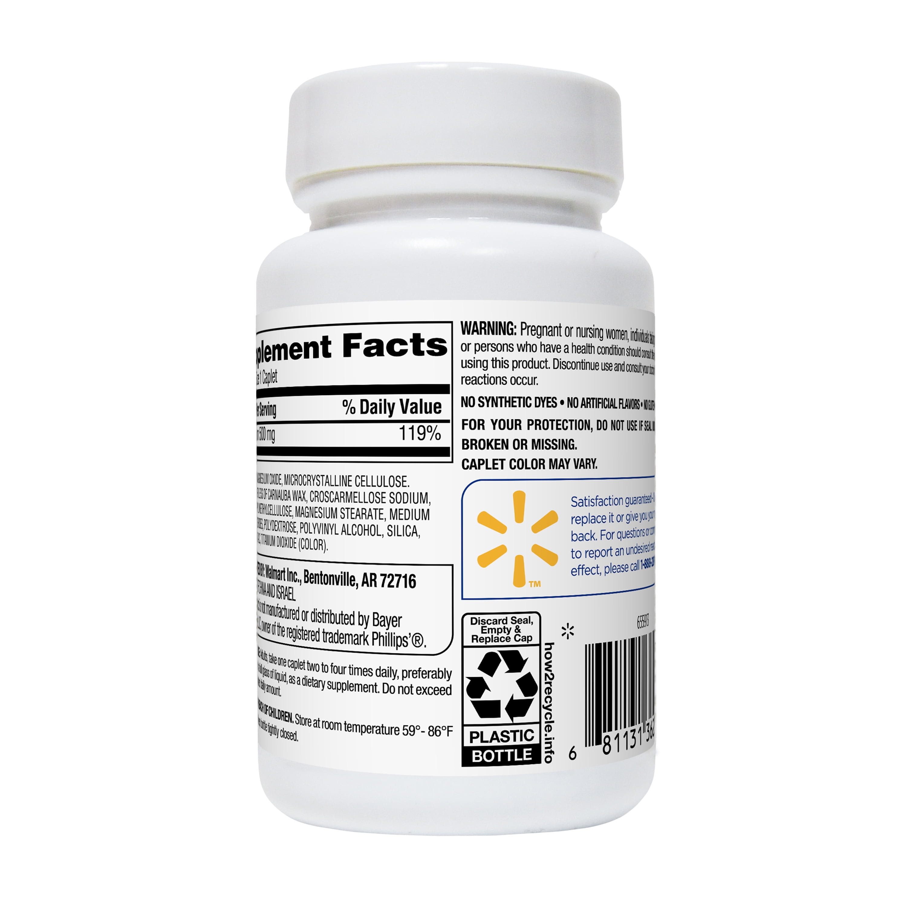 Equate 500 mg Magnesium Laxative Caplets, 55 Count