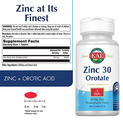 KAL Zinc Orotate 30mg - 90 Tablets