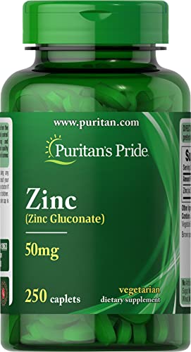 Zinc 50 mg 250 Caplets by Puritan's Pride