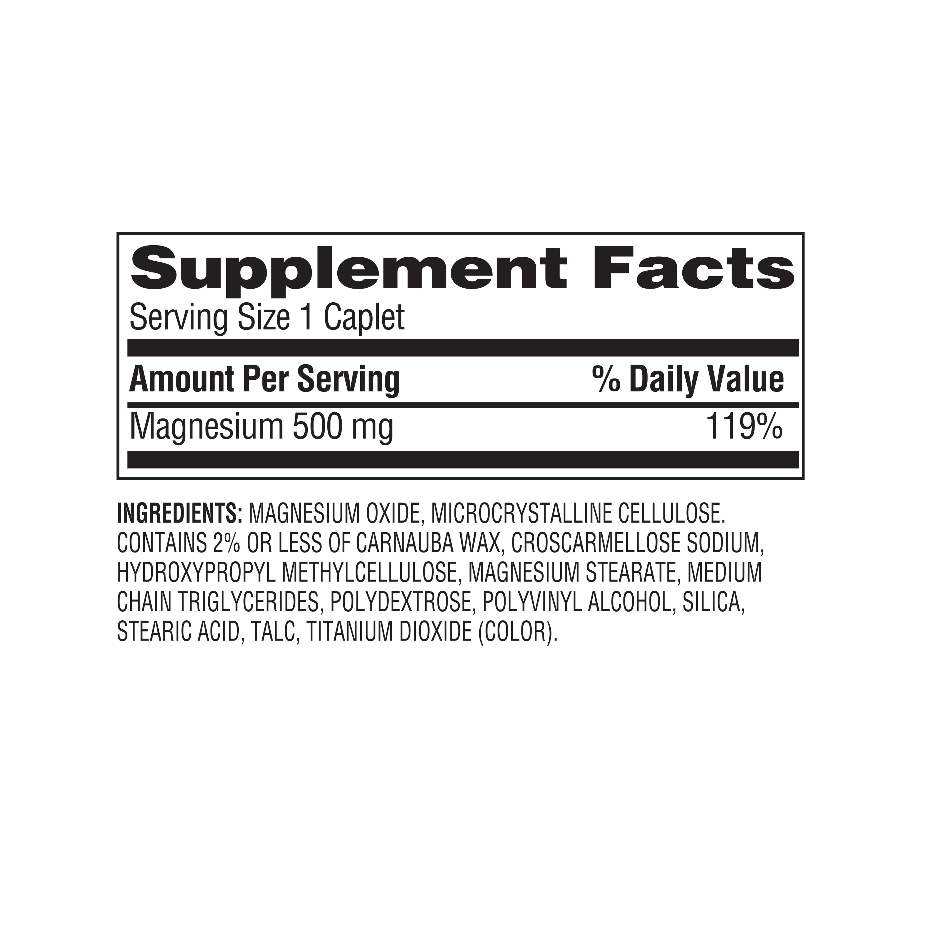 Equate 500 mg Magnesium Laxative Caplets, 55 Count