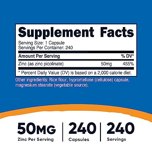 Zinc Picolinate - Gluten Free, Non-GMO, 240 Caps