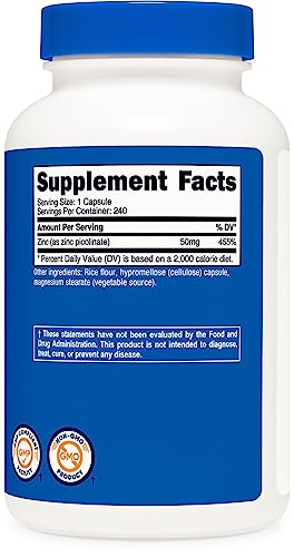 Zinc Picolinate - Gluten Free, Non-GMO, 240 Caps