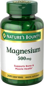 Nature's Bounty 500 mg Magnesium, 200 Tablets