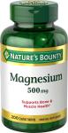 Nature's Bounty 500 mg Magnesium, 200 Tablets