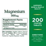 Nature's Bounty 500 mg Magnesium, 200 Tablets